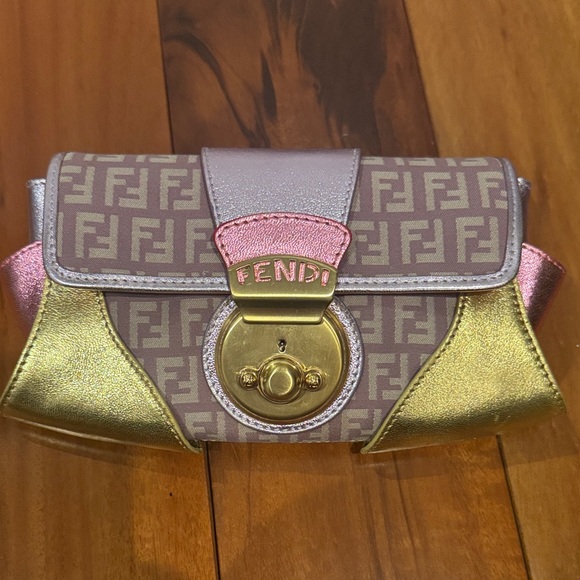 Fendi Pink and Gold Clutch - Picture 3 of 8